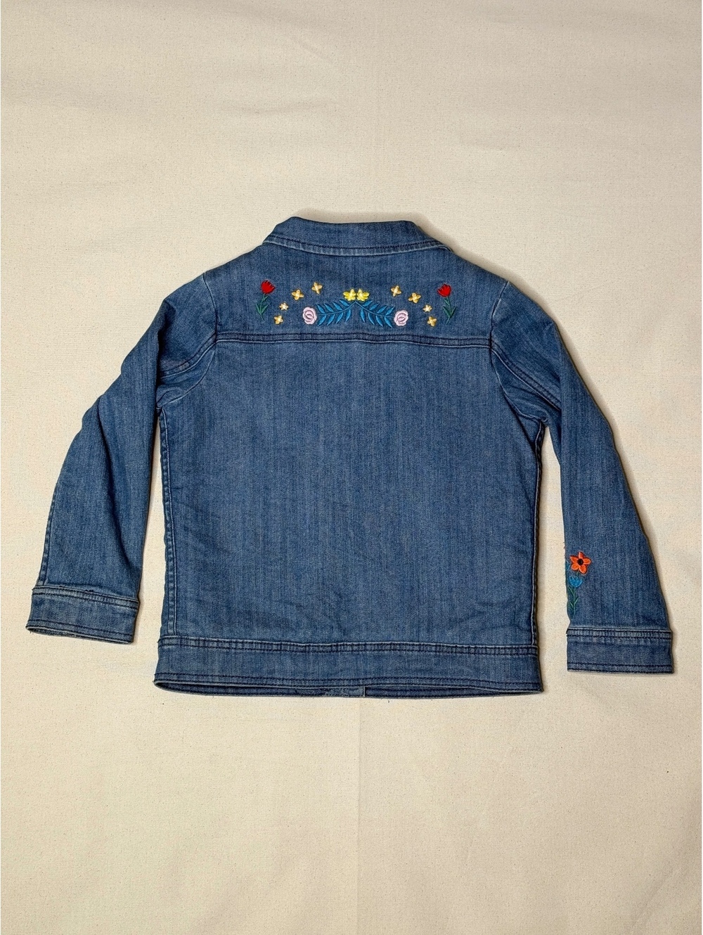 Hanna Andersson Girls 6-7 120cm Unicorn Floral Sherpa Lined Denim Jacket - Picture 6 of 9